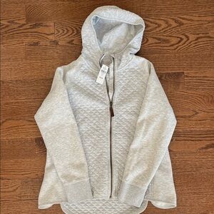 L.L. Bean Women’s Medium Petite Light Gray Quilted Hoodie